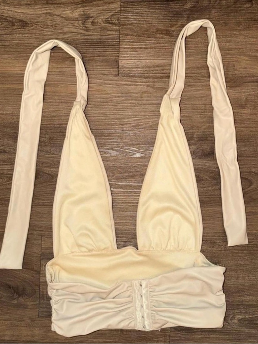 Cream Halter Crop Top - Picture 2 of 2